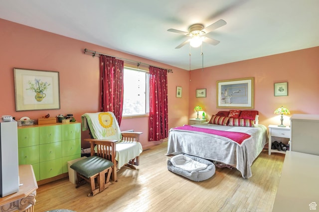 4790 Burch Dr, South Ogden, UT 84403 - bedroom featuring light wood-style flooring and ceiling fan
