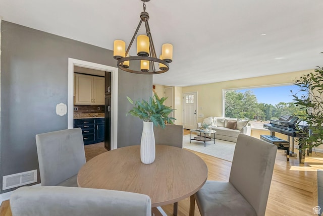 2353 E Logan Cir, Salt Lake City, UT 84108 - dining area with a chandelier and light wood finished floors