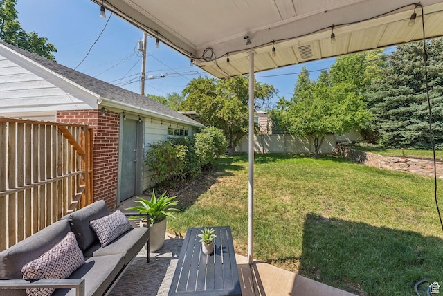 2353 E Logan Cir, Salt Lake City, UT 84108 - view of yard with an outdoor living space and a patio
