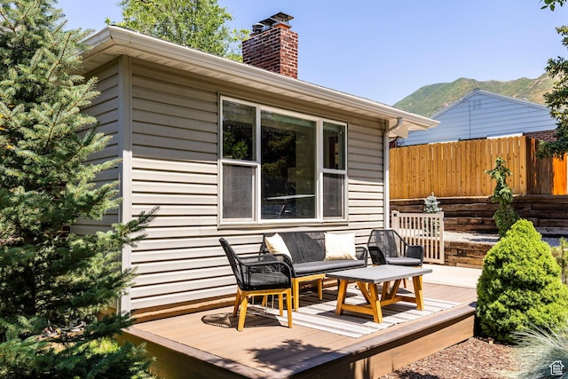 2605 E Simpson Ave, Salt Lake City, UT 84109 - wooden terrace with a mountain view