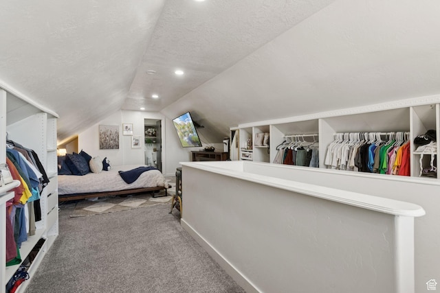 175 Grove Creek Dr N, Pleasant Grove, UT 84062 - carpeted bedroom featuring a textured ceiling and lofted ceiling