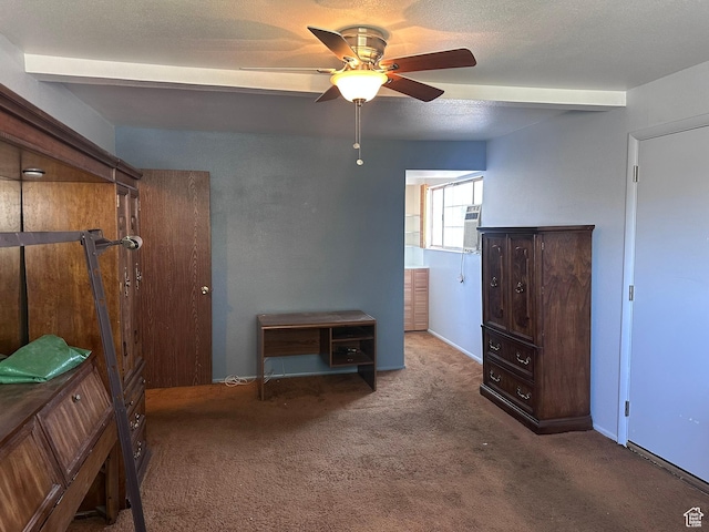 1780 W Homestead Farms Ln S Unit 2, West Valley City, UT 84119 - bedroom with carpet, beam ceiling, and ceiling fan