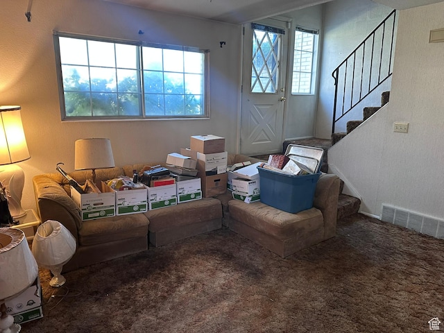 1780 W Homestead Farms Ln S Unit 2, West Valley City, UT 84119 - carpeted living area with stairs