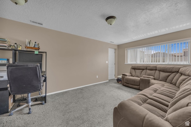 3820 Foxglen Dr, Roy, UT 84067 - carpeted living area featuring baseboards and a textured ceiling