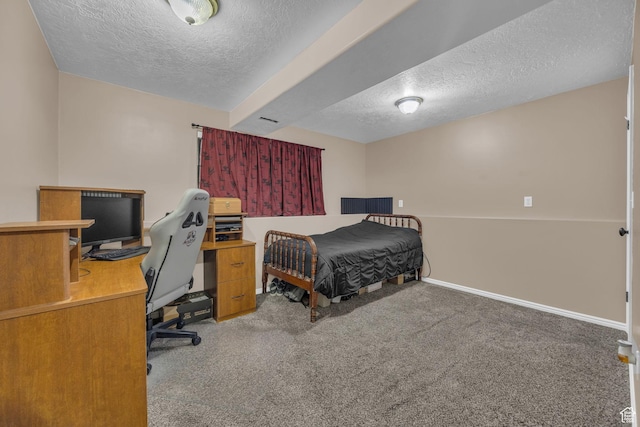 3820 Foxglen Dr, Roy, UT 84067 - carpeted bedroom featuring a textured ceiling and an office area