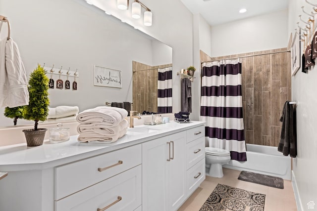 2918 E Willow Tree Ln, St George, UT 84790 - full bathroom with vanity, tile patterned flooring, and shower / bath combo