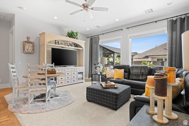 2918 E Willow Tree Ln, St George, UT 84790 - living area with ceiling fan and recessed lighting