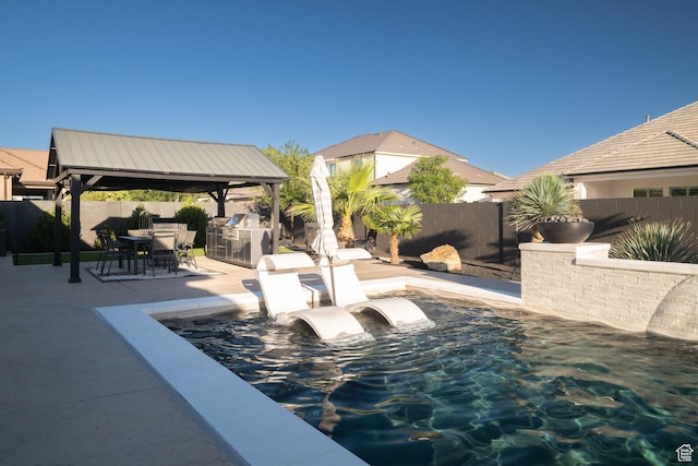 2918 E Willow Tree Ln, St George, UT 84790 - fenced backyard with a gazebo and a patio