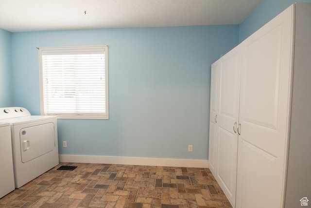 373 S 3240 W, Vernal, UT 84078 - washroom featuring independent washer and dryer and brick patterned floors