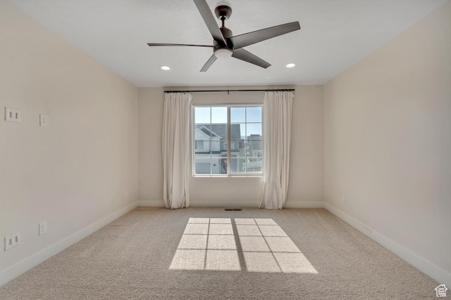 9728 N Aaron Ave Unit 115, Eagle Mountain, UT 84005 - carpeted empty room with ceiling fan and recessed lighting