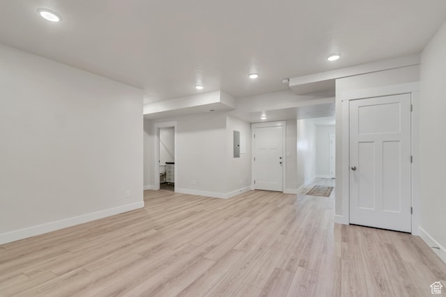 9728 N Aaron Ave Unit 115, Eagle Mountain, UT 84005 - finished basement featuring electric panel, recessed lighting, and light wood-type flooring