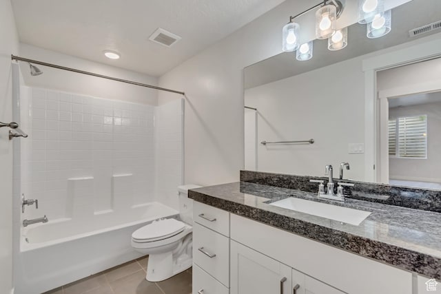 9728 N Aaron Ave Unit 115, Eagle Mountain, UT 84005 - full bathroom featuring vanity, tile patterned flooring, and shower / bathtub combination