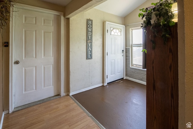 3165 E 5300 S, Vernal, UT 84078 - entrance foyer with lofted ceiling, wood finished floors, and a textured wall