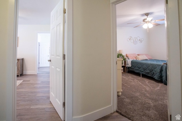 129 N 100 E, Ephraim, UT 84627 - hallway with wood finished floors and baseboards