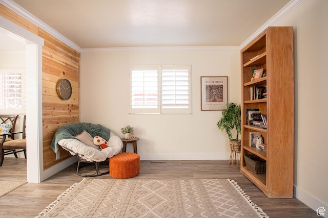 129 N 100 E, Ephraim, UT 84627 - living area featuring crown molding, wood finished floors, and wood walls