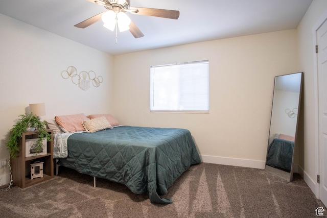129 N 100 E, Ephraim, UT 84627 - bedroom featuring carpet floors and a ceiling fan