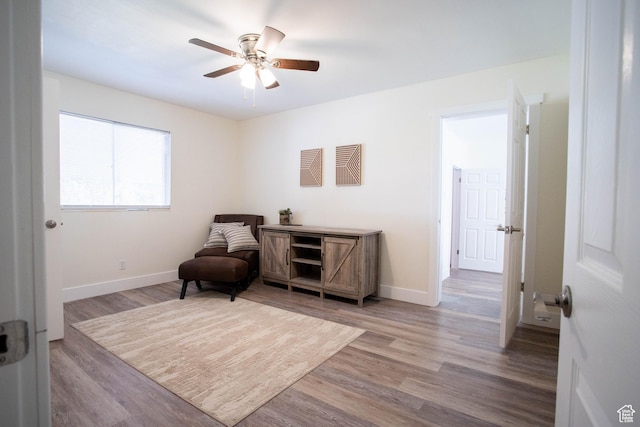 129 N 100 E, Ephraim, UT 84627 - sitting room featuring a ceiling fan and light wood-style flooring