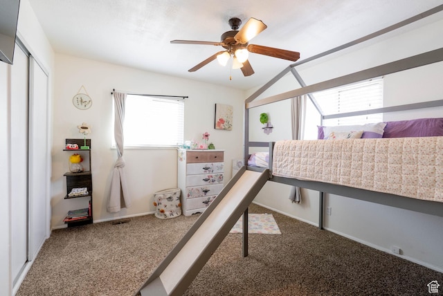1663 W 2500 N, Vernal, UT 84078 - bedroom with carpet flooring, a ceiling fan, and a closet