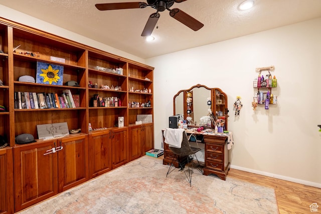 1663 W 2500 N, Vernal, UT 84078 - office space featuring a ceiling fan, light wood finished floors, and a textured ceiling