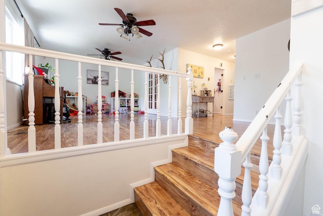 1663 W 2500 N, Vernal, UT 84078 - staircase featuring ceiling fan and wood finished floors