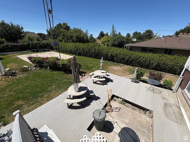 4208 S 4205 W, West Valley City, UT 84120 - wooden terrace featuring a lawn