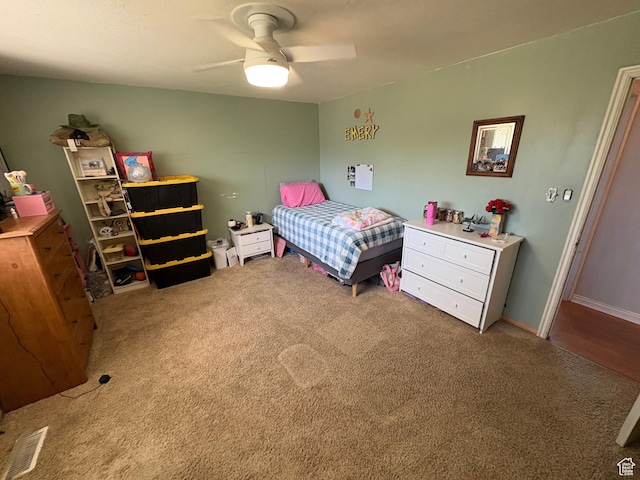 4208 S 4205 W, West Valley City, UT 84120 - carpeted bedroom featuring ceiling fan