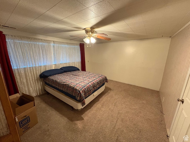 4208 S 4205 W, West Valley City, UT 84120 - carpeted bedroom with a ceiling fan and ornamental molding
