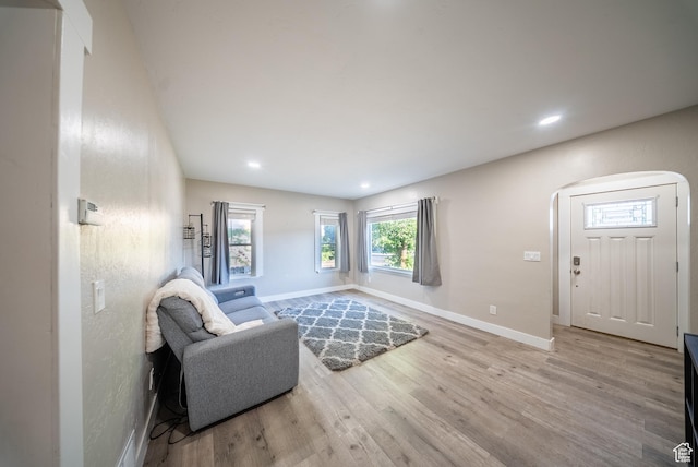 252 E 1000 N, Logan, UT 84321 - entryway with wood finished floors, recessed lighting, and arched walkways