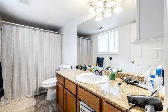 471 E 600 N Unit 4, Provo, UT 84606 - bathroom featuring vanity, a chandelier, a shower with shower curtain, and tile patterned floors