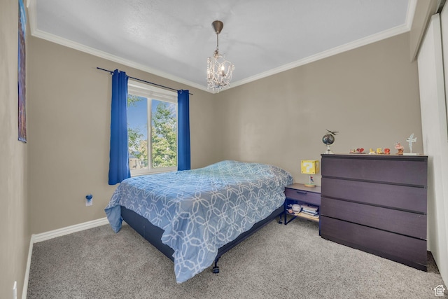 1834 N 200 E, Centerville, UT 84014 - bedroom with carpet floors, a chandelier, and ornamental molding