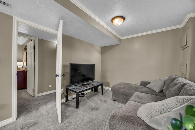 1834 N 200 E, Centerville, UT 84014 - carpeted living area with a textured ceiling and crown molding