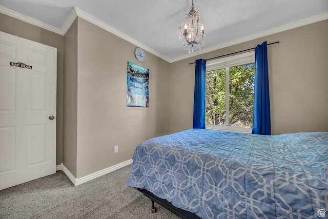 1834 N 200 E, Centerville, UT 84014 - carpeted bedroom featuring a chandelier and ornamental molding