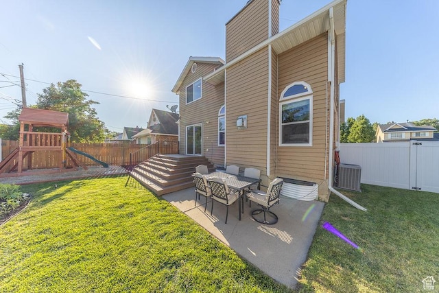 788 E 8230 S, Sandy, UT 84094 - back of property with a patio area, a fenced backyard, and a playground