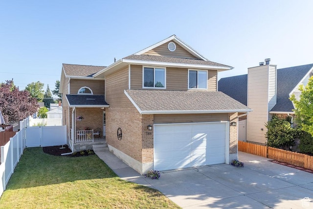 788 E 8230 S, Sandy, UT 84094 - traditional home featuring brick siding, a garage, driveway, and roof with shingles
