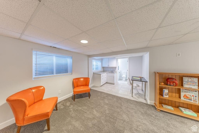 788 E 8230 S, Sandy, UT 84094 - living area featuring light carpet and a drop ceiling
