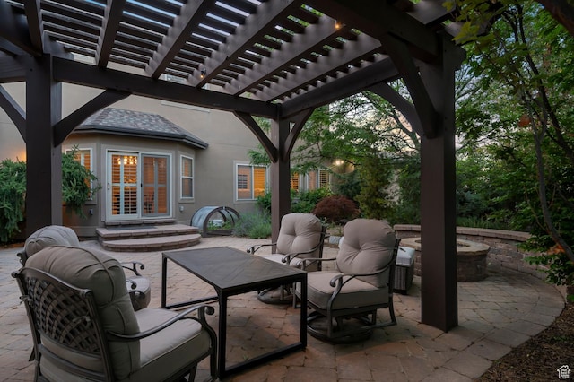 292 E Clubview Ln, Lehi, UT 84043 - view of patio with an outdoor living space and a pergola
