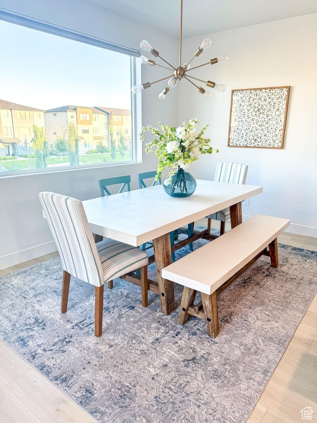 457 S Wood Stream Rd, American Fork, UT 84003 - dining space with a chandelier, wood finished floors, and healthy amount of natural light