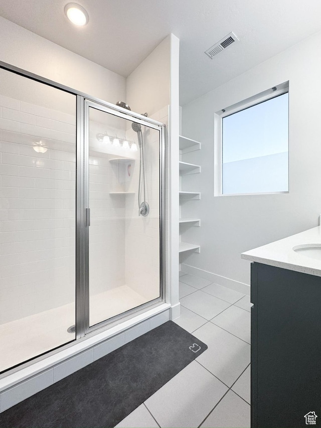 457 S Wood Stream Rd, American Fork, UT 84003 - full bathroom with a shower stall, vanity, and tile patterned flooring