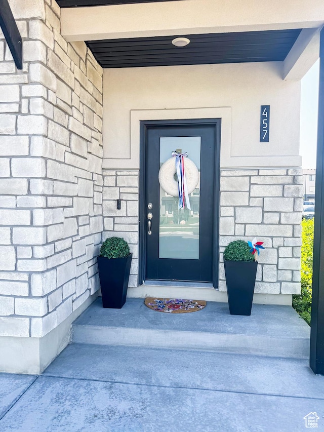457 S Wood Stream Rd, American Fork, UT 84003 - view of exterior entry with stucco siding and stone siding