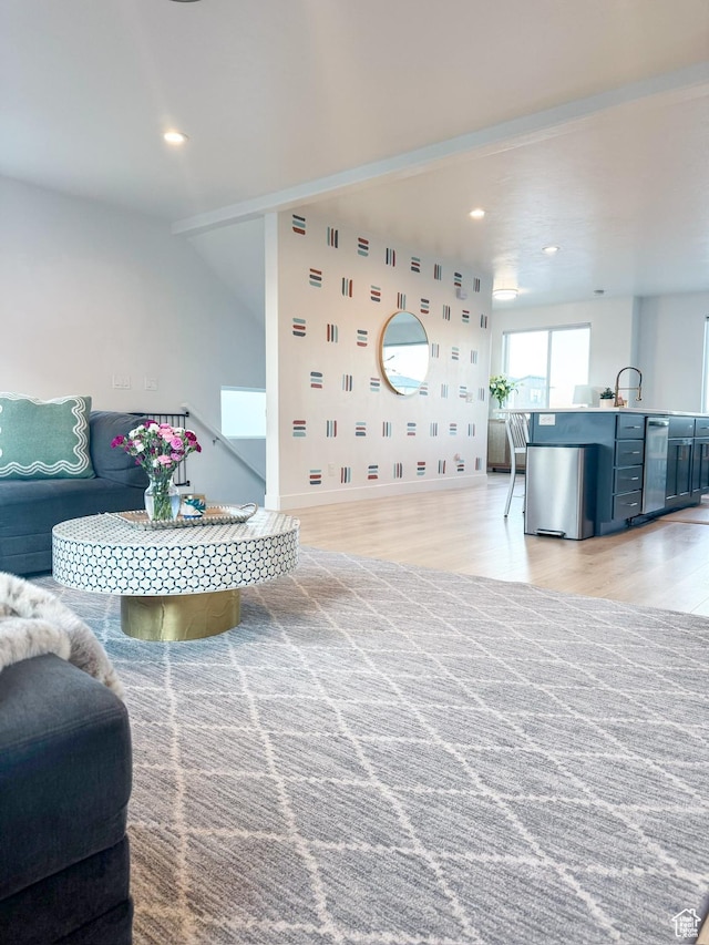 457 S Wood Stream Rd, American Fork, UT 84003 - living area featuring light wood-type flooring and recessed lighting