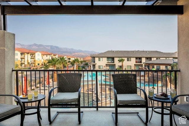 259 N 2020 W, Hurricane, UT 84737 - balcony with a residential view, view of pool area, and a mountain view