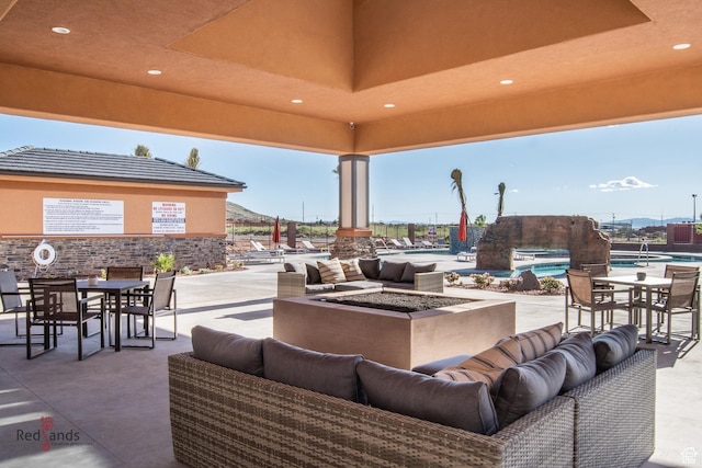 259 N 2020 W, Hurricane, UT 84737 - view of patio with outdoor lounge area, outdoor dining area, and a community pool