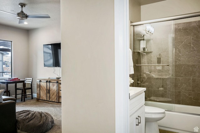 259 N 2020 W, Hurricane, UT 84737 - bathroom featuring vanity, bath / shower combo with glass door, and ceiling fan