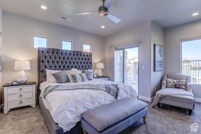 259 N 2020 W, Hurricane, UT 84737 - bedroom with carpet floors, multiple windows, access to outside, and recessed lighting