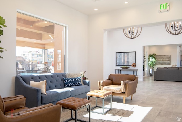 259 N 2020 W, Hurricane, UT 84737 - living area with a chandelier and recessed lighting