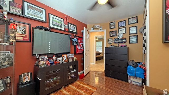 11766 S Hidden Valley Rd E, Sandy, UT 84092 - office space featuring ceiling fan and wood finished floors