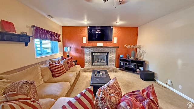 11766 S Hidden Valley Rd E, Sandy, UT 84092 - carpeted living area featuring a fireplace and baseboards