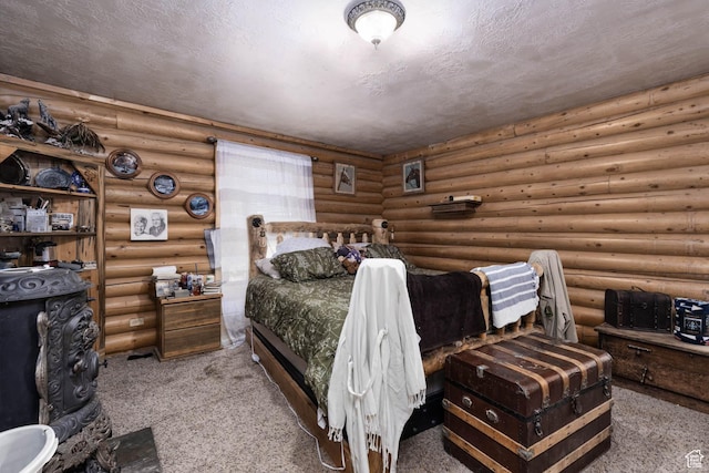 440 N Quarry Rd, Salina, UT 84654 - bedroom with carpet floors and log walls
