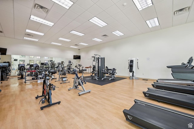 1200 N Crown King Ave, Washington, UT 84780 - exercise room with wood finished floors and a paneled ceiling