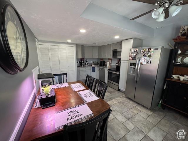 5981 S Sultan Cir, Murray, UT 84107 - dining room featuring ceiling fan and recessed lighting